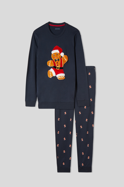 Langer Pyjama Gingerbread aus Baumwolle