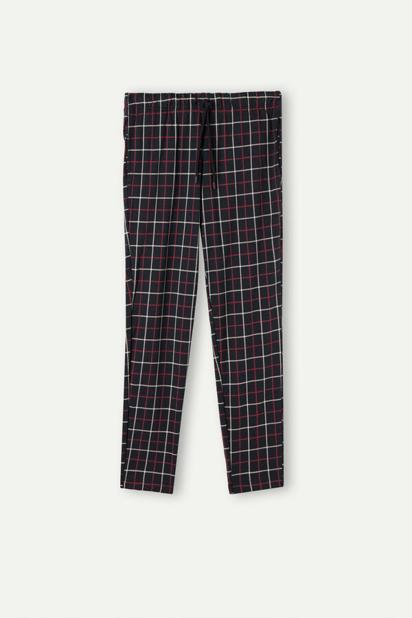 Pantalon à carreaux rouge/crème