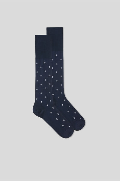 Chaussettes hautes en fil d'Écosse à motif