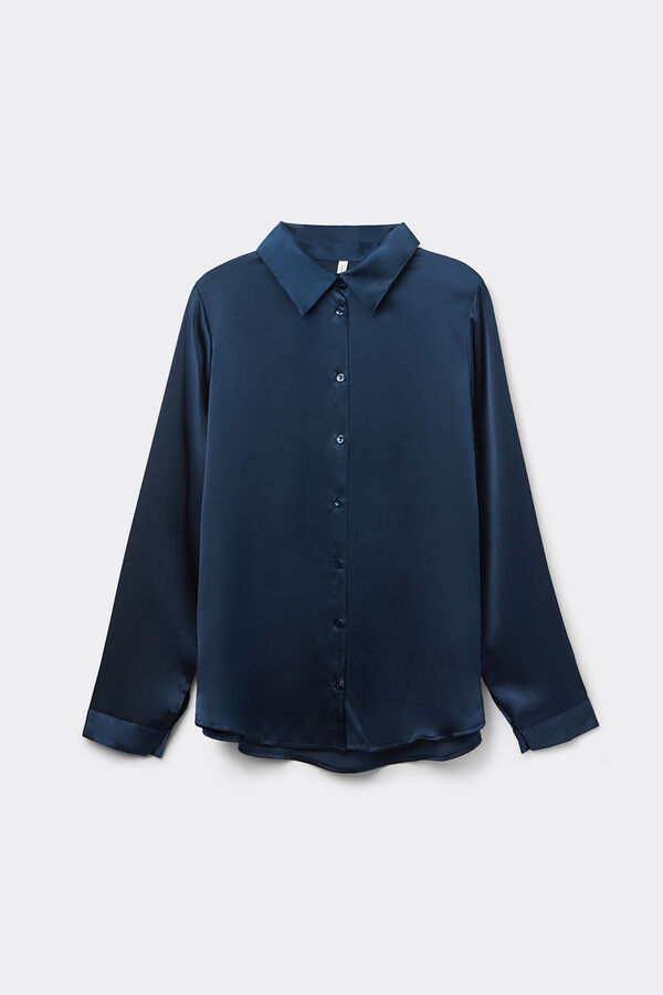 Long-Sleeved Silk Top