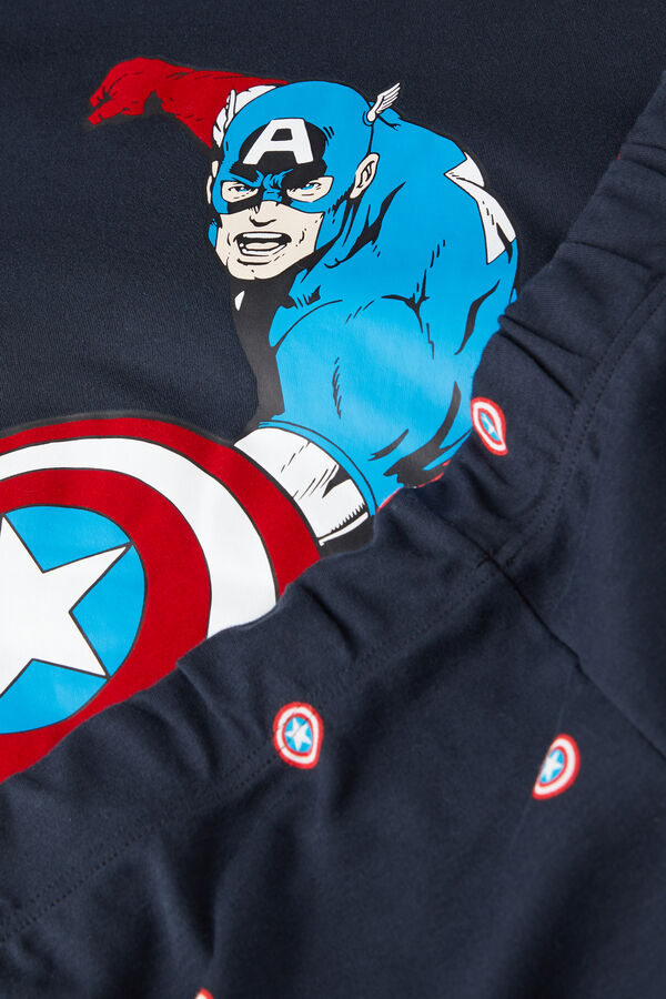 Lång pyjamas med Captain America i bomull