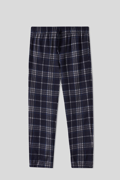 Pantalon long à motif tartan en tricot