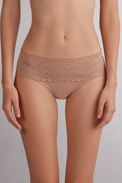 Slip aus Spitze und Baumwolle