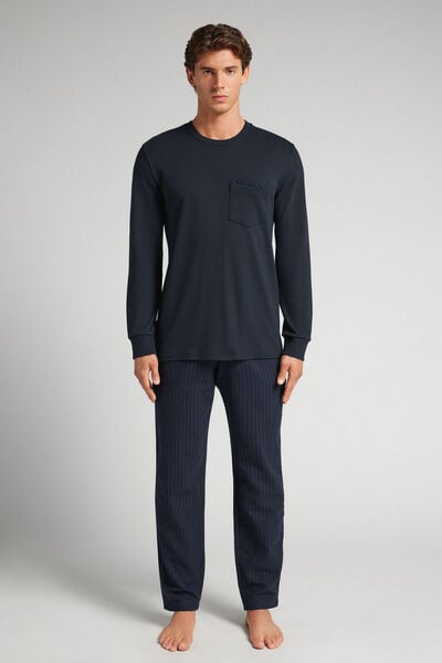 Long Pinstripe Cotton Pyjamas
