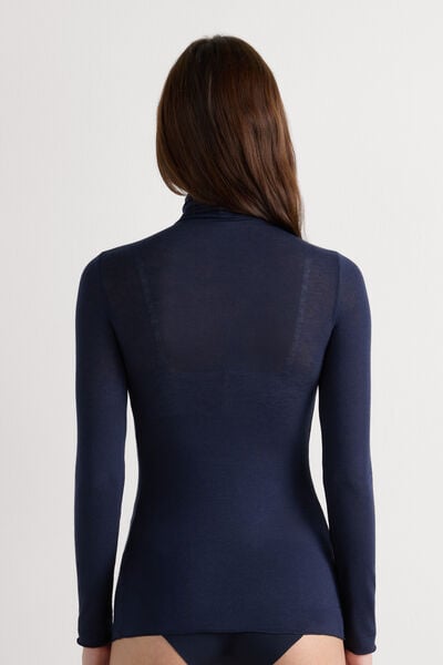 Maglia in Modal Ultralight con Cashmere Collo Alto