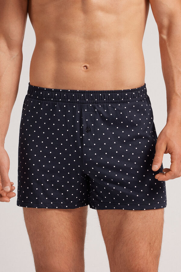 Patterned Loose-Fit Cotton Jersey Boxers
