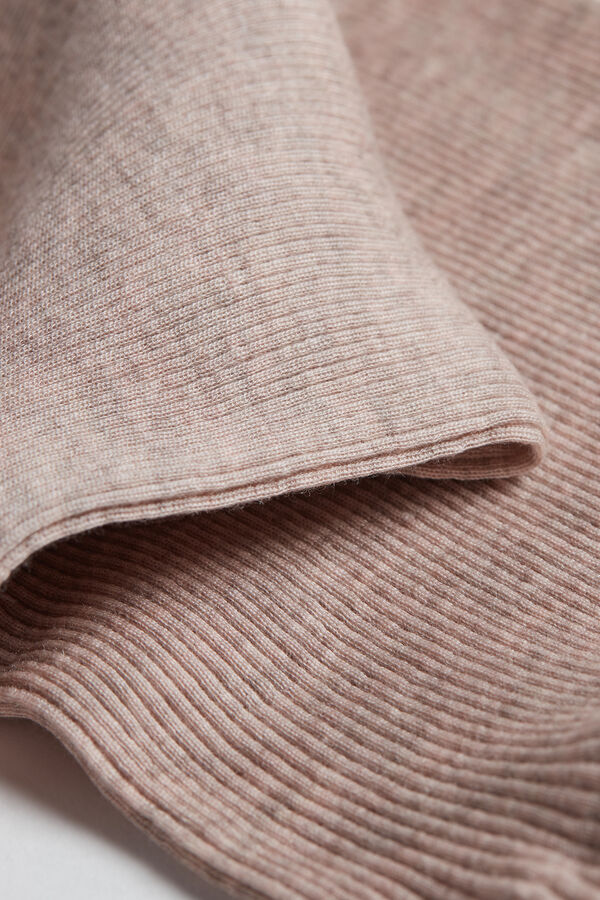 Tubular Wool and Silk Boat-Neck Jumper