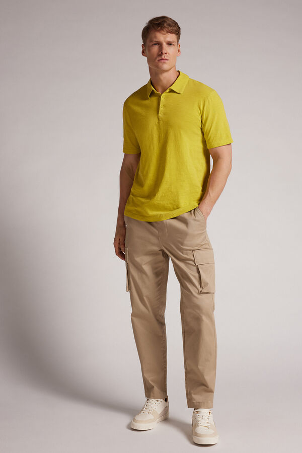 Polo Manica Corta Washed Collection in Cotone Fiammato