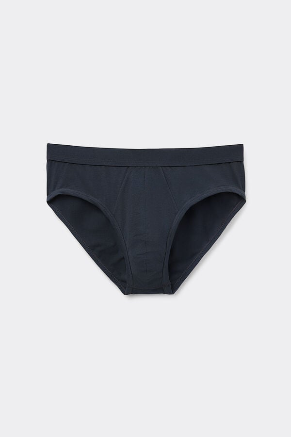 Cotton Briefs with Exposed Elasticated Waistband