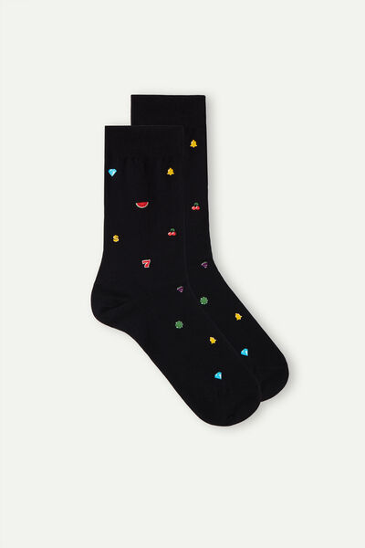 Short Patterned Cotton Socks