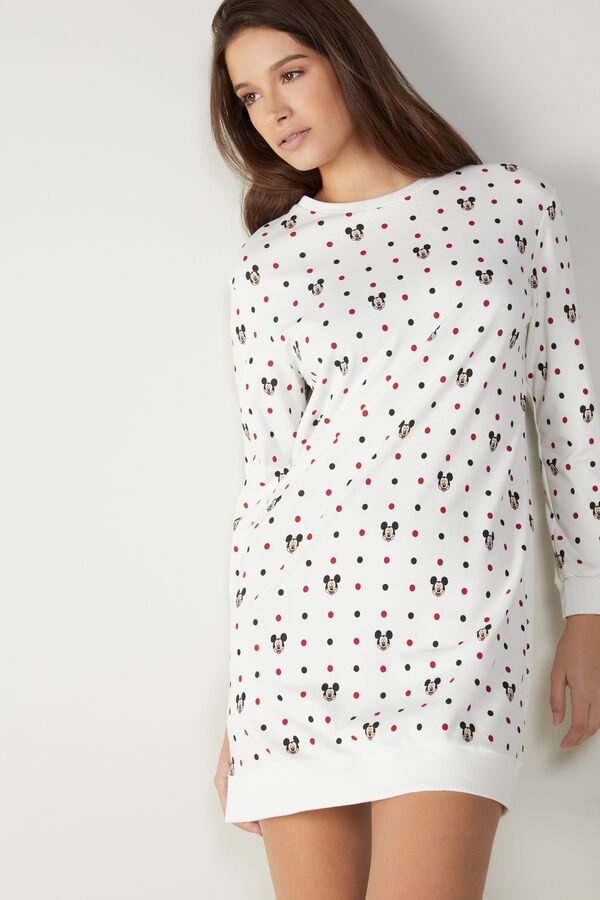 Mickey and Dot Print Interlock Cotton Night Shirt