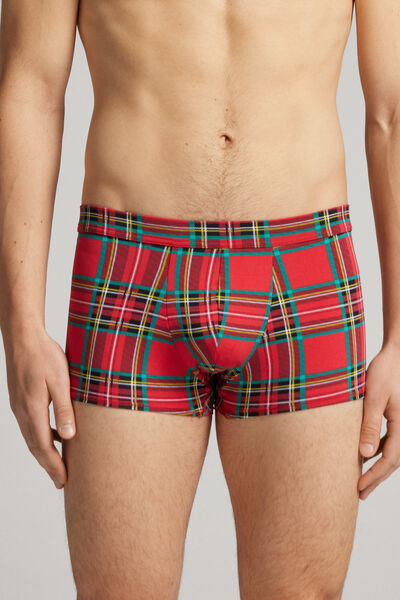 Boxeri Imprimeu Tartan din Microfibră