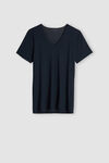 Offenkantiges Shirt aus Mikro-Netzstoff