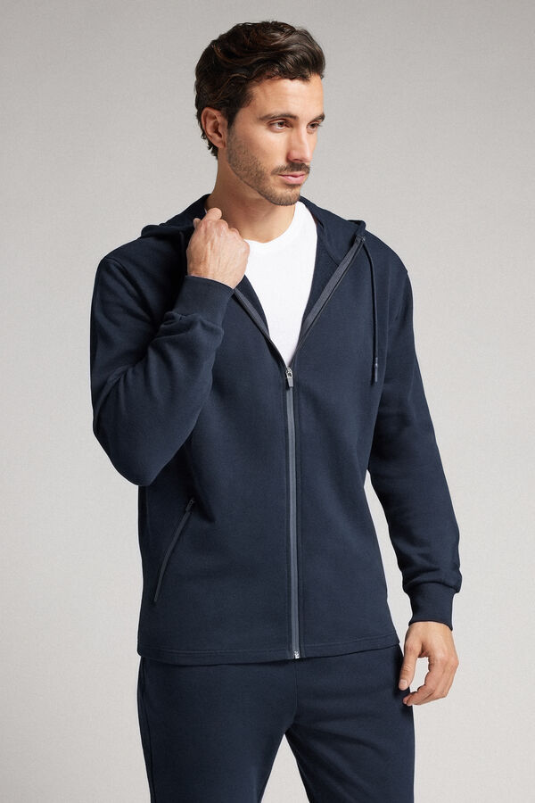 Zip-Up Cotton Sweatshirt