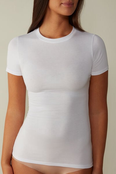 Κοντομάνικη Μπλούζα από Ελαστικό Βαμβακερό Ύφασμα Superior
