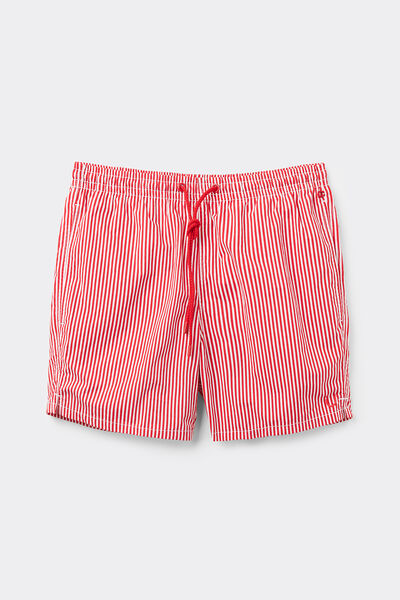 Costume Boxer Mare Stampa Riga Rossa