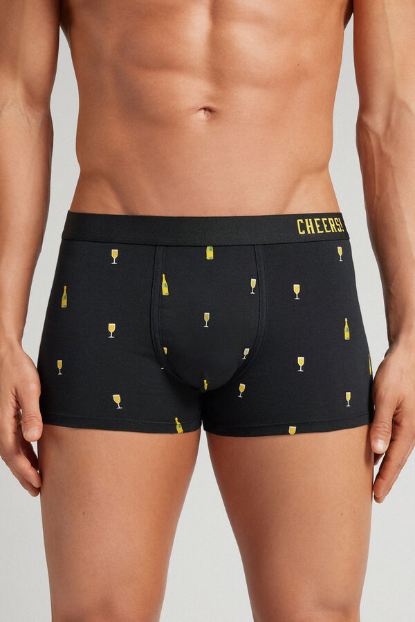 Boxers Algodão Superior Estampado Garrafas de Espumante