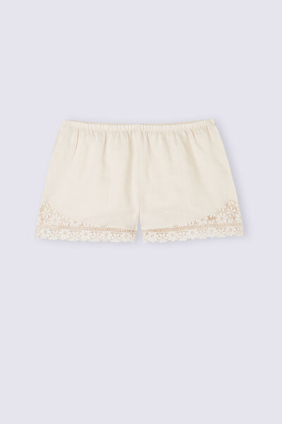 Romance Yourself Linen and Lace Shorts