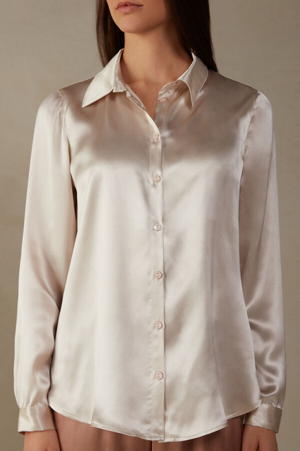 Long-Sleeved Silk Top