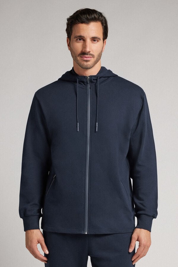 Zip-Up Cotton Sweatshirt