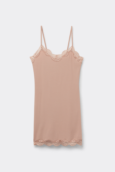 Geripptes Unterkleid mit Spitze Your Every Wear