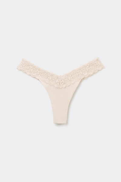 ‘80s-Style Lace and Microfibre Brazilian Briefs