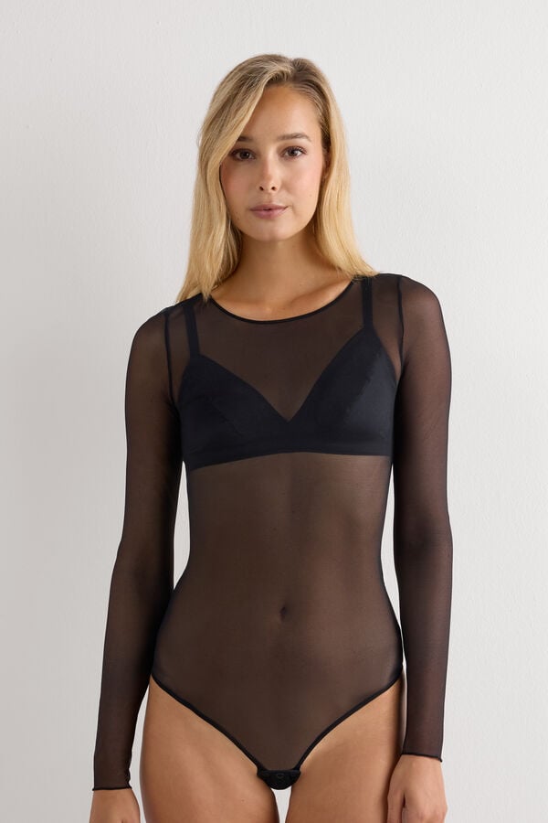 Long-Sleeved Tulle Body