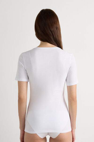 Maglia Manica Corta con Scollo a V in Cotone Ultrafresh