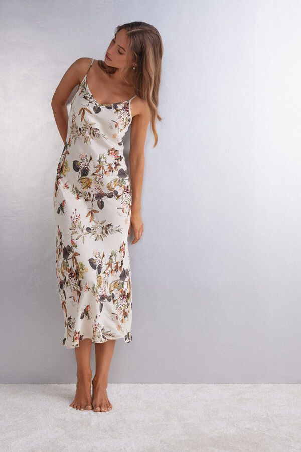 Autumn Botanics Long Viscose Satin Slip