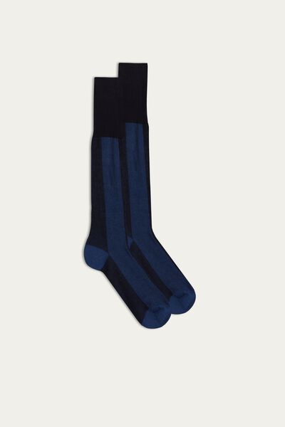 Long Patterned Cotton and Cashmere Socks