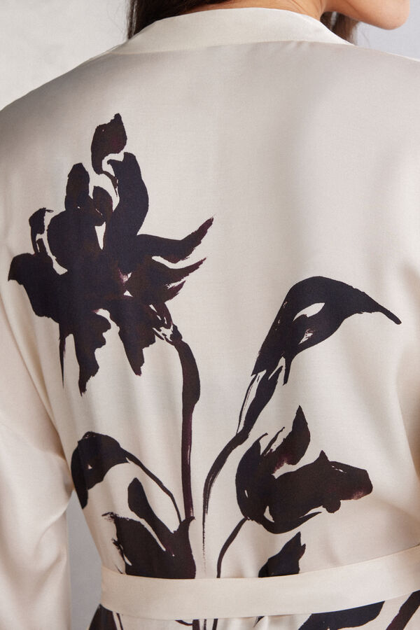 Sleepless Nights Viscose Satin Kimono