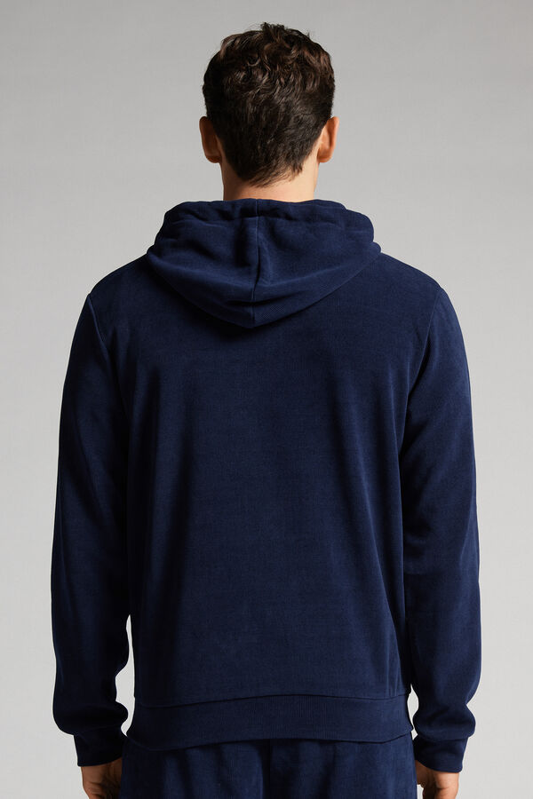 Trui van Geribbeld Chenille met Capuchon