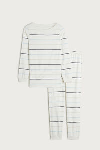 Long Ribbed and Striped Cotton Pyjamas