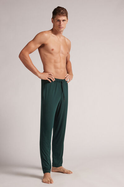 Pantalones largos de seda y modal