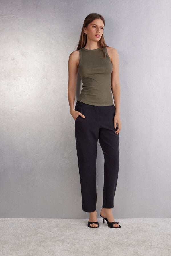Ribbed Superior Cotton Vest Top