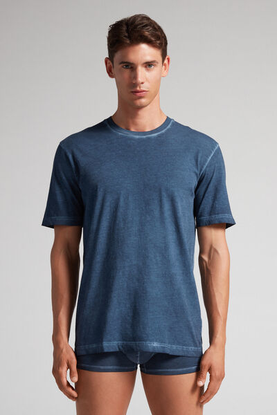 Oil Washed Short-Sleeved Cotton Top