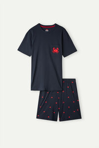 Short Cotton Crab Print Pyjamas