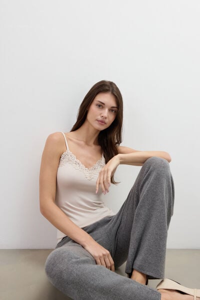 Pretty Flowers Modal and Lace Top