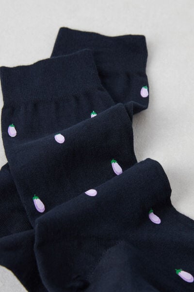 Chaussettes basses en coton à motif