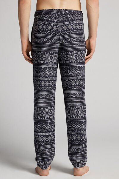Pantalon long en tricot motif norvégien