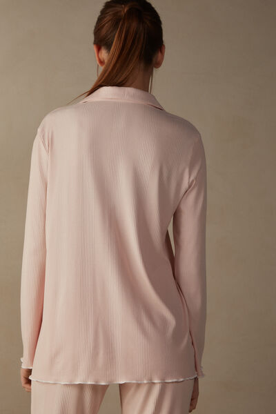 Soft Ribs Long Sleeve Button-Up Shirt