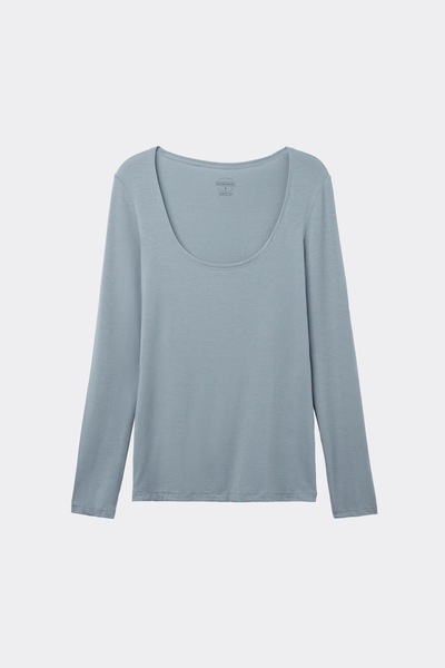 Langarmshirt mit Kreisausschnitt aus Micromodal