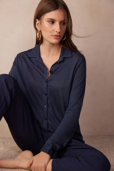 Long-Sleeved Linen Shirt