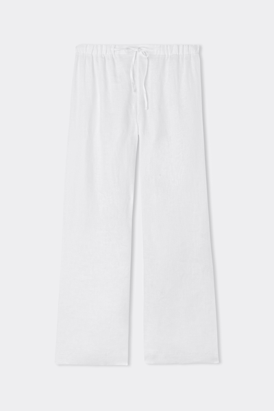 Pantalon long avec cordon de serrage en toile de lin THE PURE LINEN