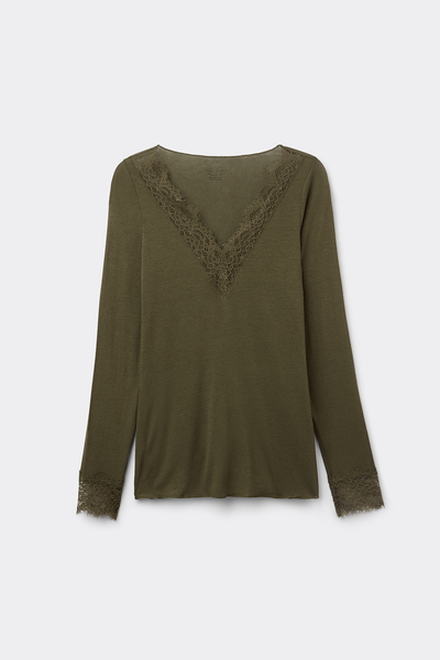 Modal Cashmere Ultralight Long Lace Shirt
