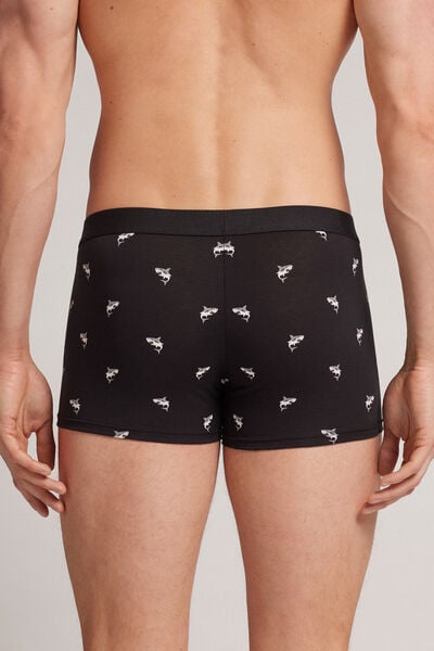 Natural Fresh Cotton Boxers with Shark Print