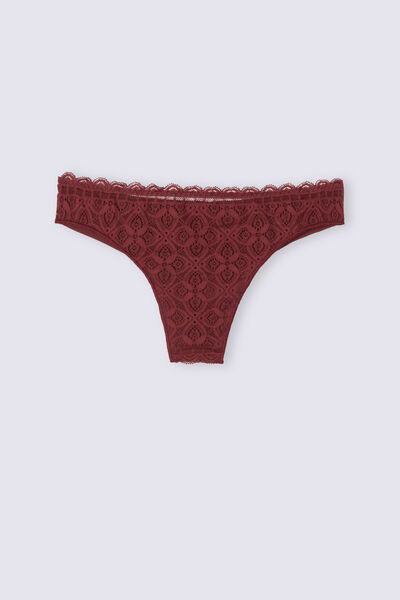 Tanga en dentelle et microfibre