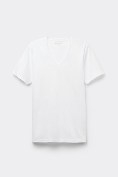 Mercerised Premium Cotton V-Neck T-Shirt