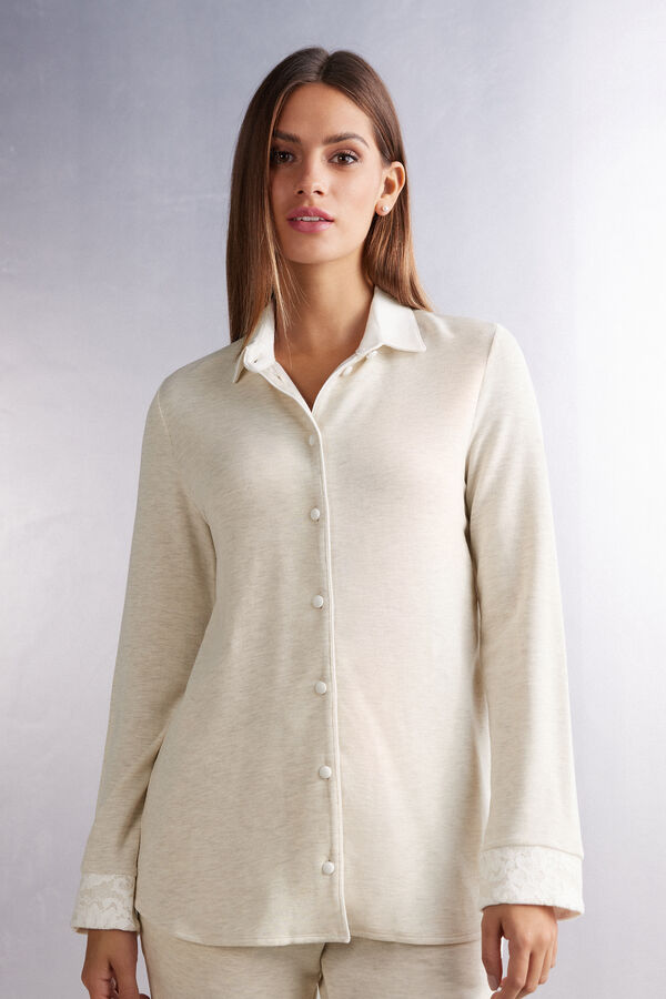 Vorne offenes Shirt aus Modal mit Wolle Baby It