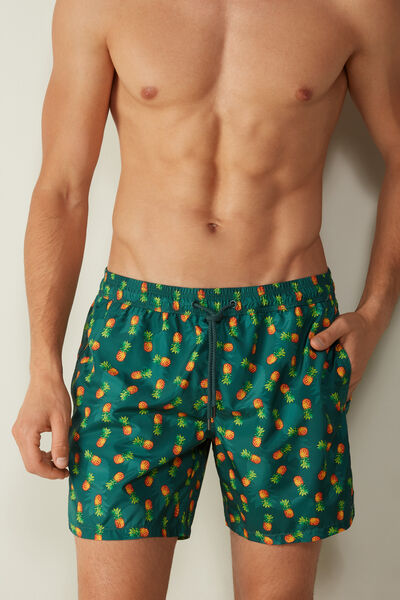 Tritone Swim Shorts with Pineapple Print